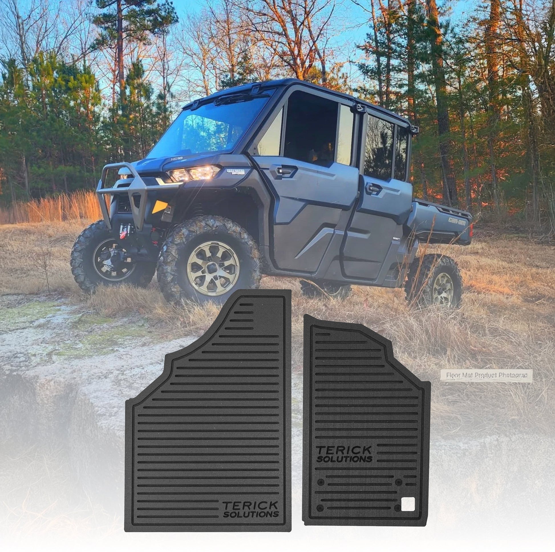 rubber tree floor mats Can-Am Defender Rubber Floor Mats Rear Cargo Mat